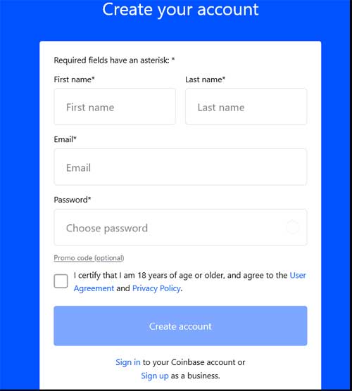 sign-up form