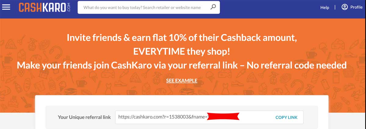 cashkaro referral code